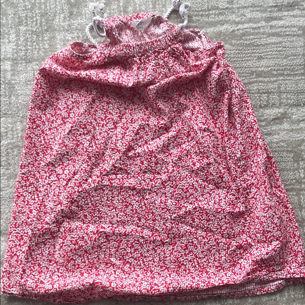 H&M Red and White Patterned Top
